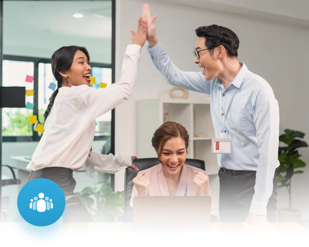 Workplace team recognising a colleague through an employee recognition platform