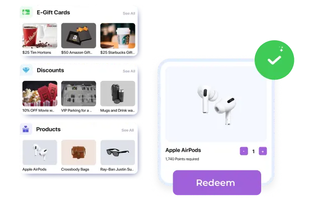 Instant redemption of loyalty points for rewards within a customer loyalty programme